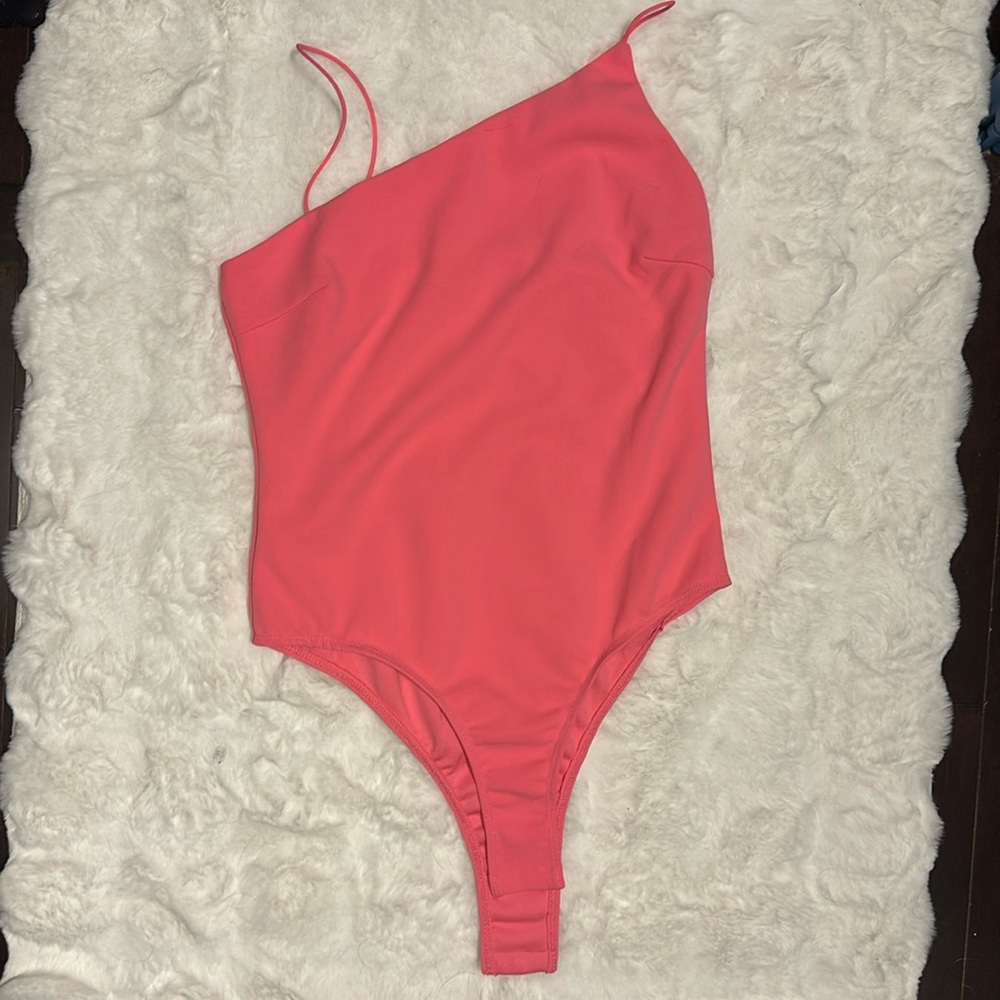 Princess Polly asymmetrical pink bodysuit